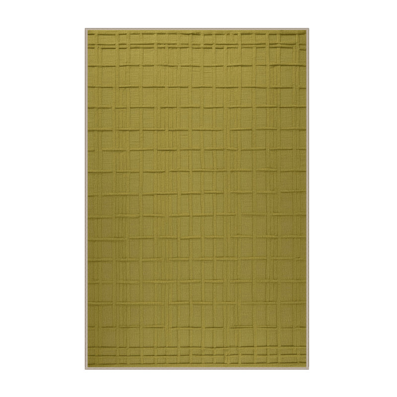 Tapis brun treillis lavable à la machine, Rectangulaire 8 pi x 10 pi