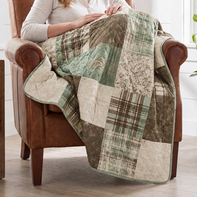 Donna Sharp Mint Patch Pieced Cotton Lap Quilt Throw