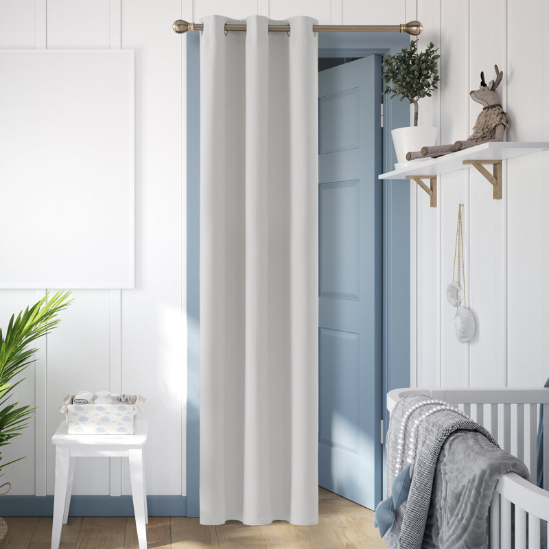 Rideau occultant en polyester Haileigh, L 42 po x L 95 po, Blanc grisâtre