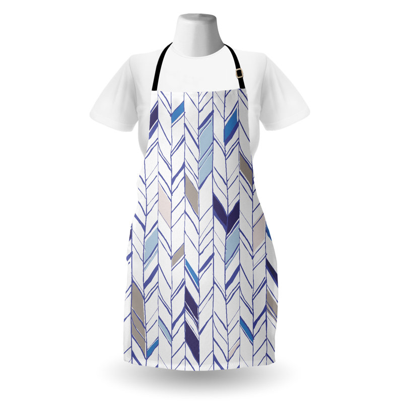 Tablier tribal East Urban Home, ligne bohème zigzag, taille adulte
