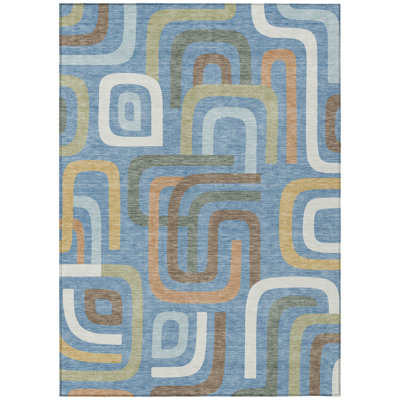 Machine Washable Indoor/Outdoor Chantille ACN2551 Mid-Century Modern Rug