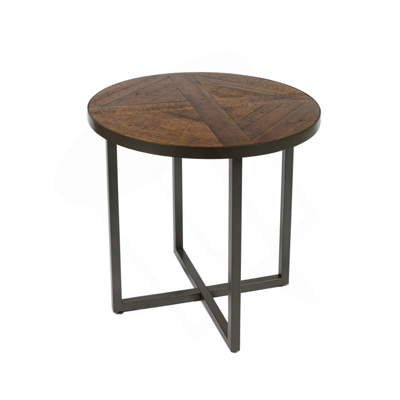 Brown Round End Table