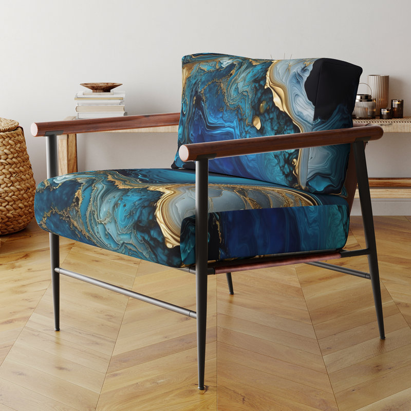 Crillon - Fauteuil d'appoint rembourré en marbre, Doré