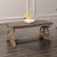 Table basse Gia, plateau rectangulaire de 52 pouces, détails sculptés, bois massif brun