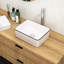 Lavabo vasque en céramique blanche 16 X 12 pouces - Décoration de salle de bain fusion classique et moderne-1401868531