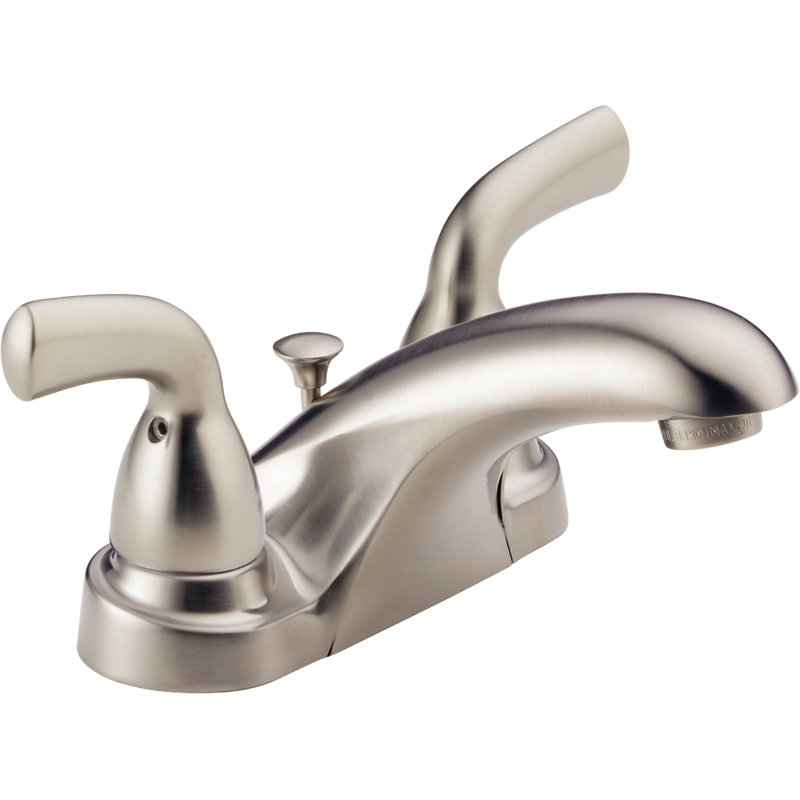 Centerset 2-handle Bathroom Faucet with Drain Assembly, Nickel brossé