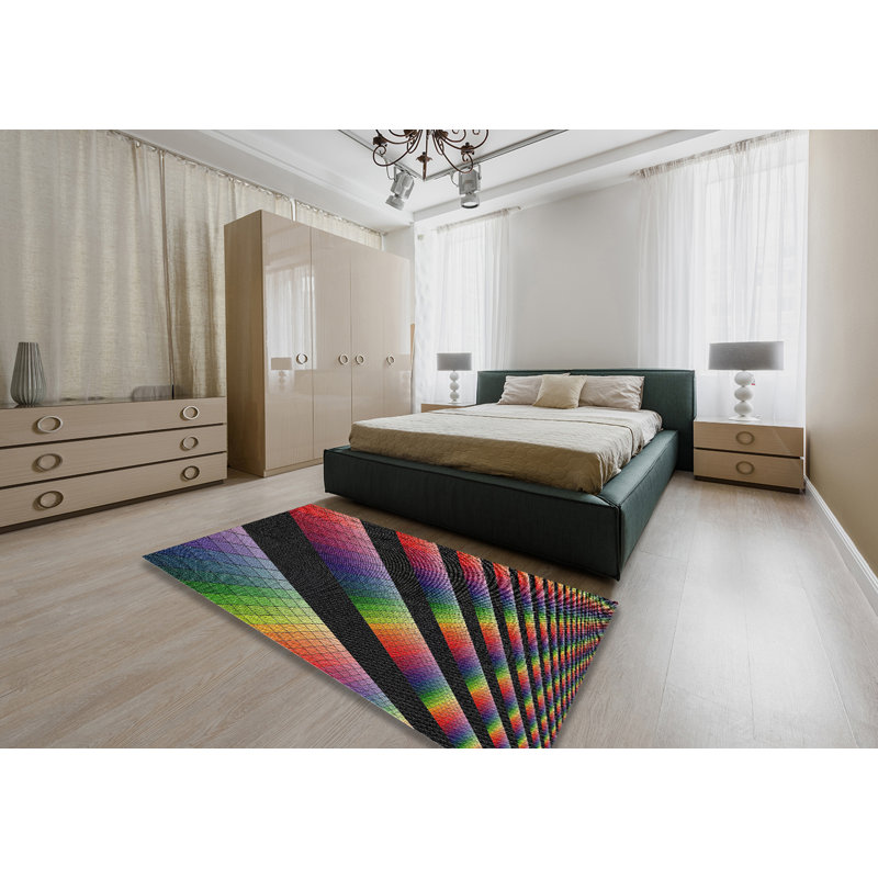 Tapis décoratif à motif géométrique Radstock, Rectangle 5 pi x 8 pi