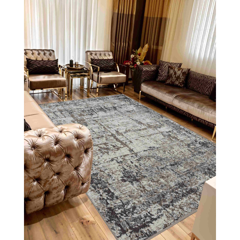 Menchaca Rug DESIGN 9918 - Grey, Rectangle 5'3" x 7'7"