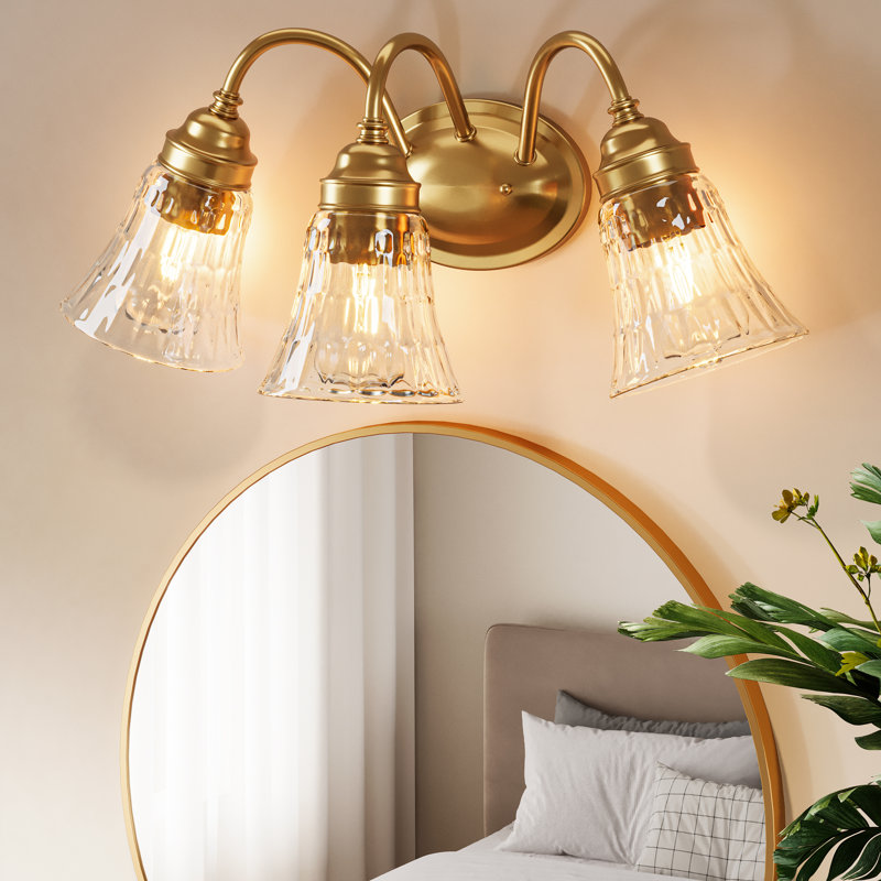 Éclairage de meuble-lavabo brossé 3 lumières, Argent nickel