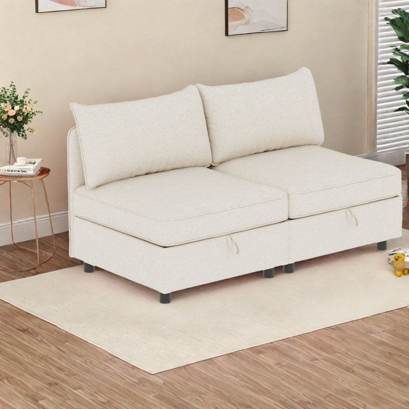 Canapés compacts en chenille moderne avec rangement pour petits espaces