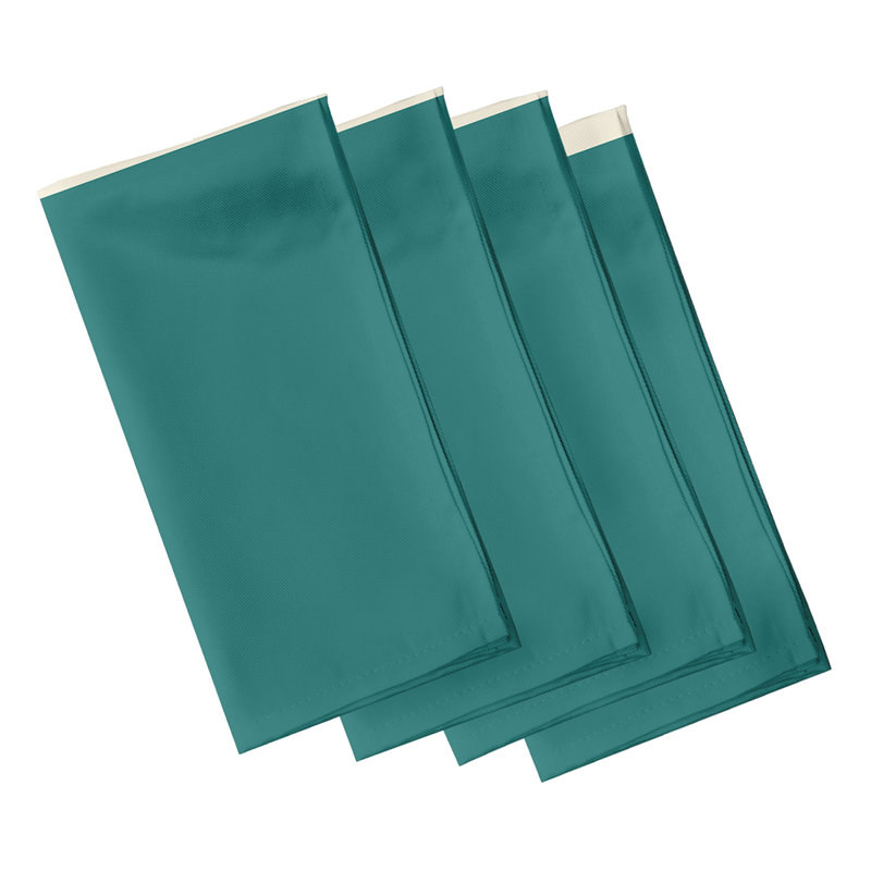 Laceyleigh Polyester Geometric Square Napkin, Teal