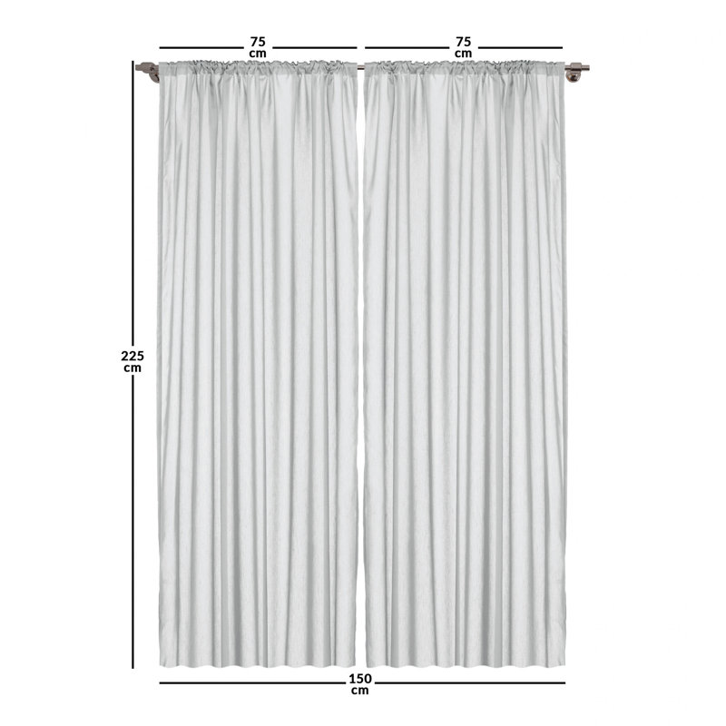 Fleur De Lis Royal Lily Semi Sheer Curtains, Width 75 x Drop 225 cm