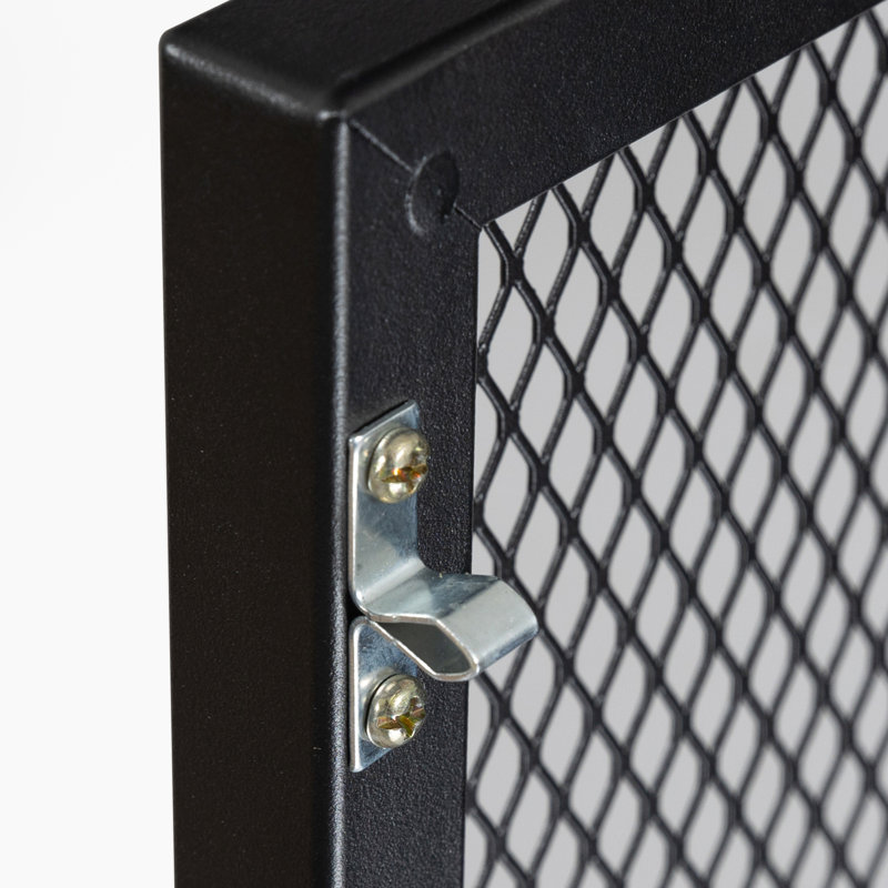 Gray and Silver Metal Bar Cabinet with Wine Racks and Stemware Holder