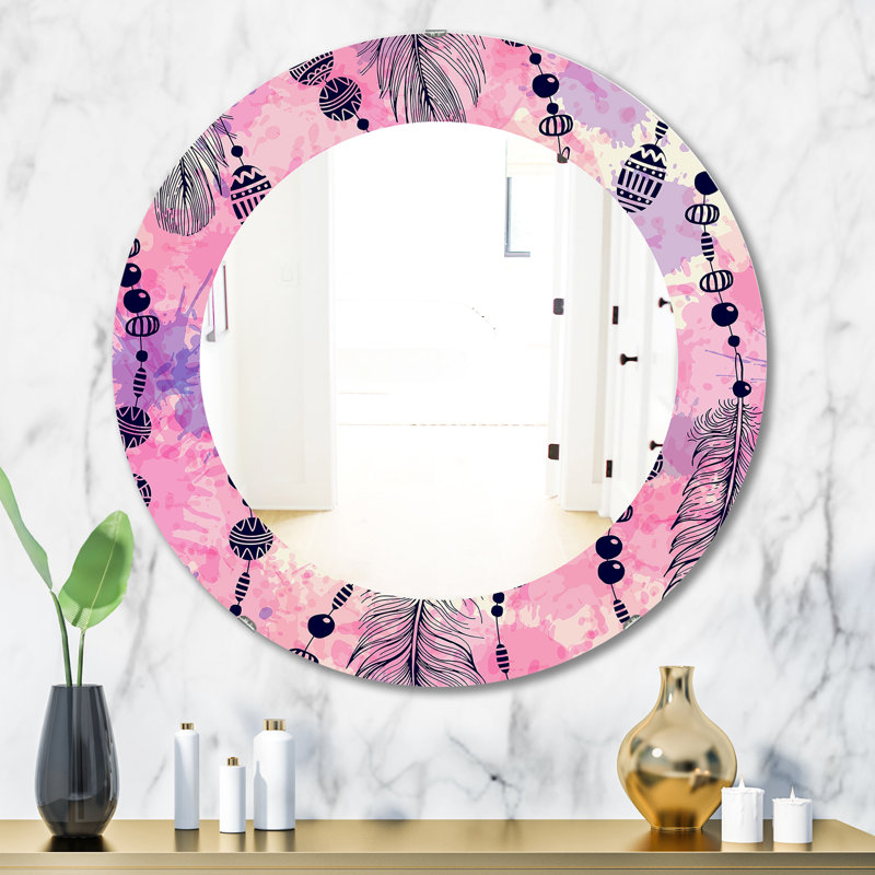 Miroir d'appoint éclectique Feathers, H 31,5 po x l 23,7 po