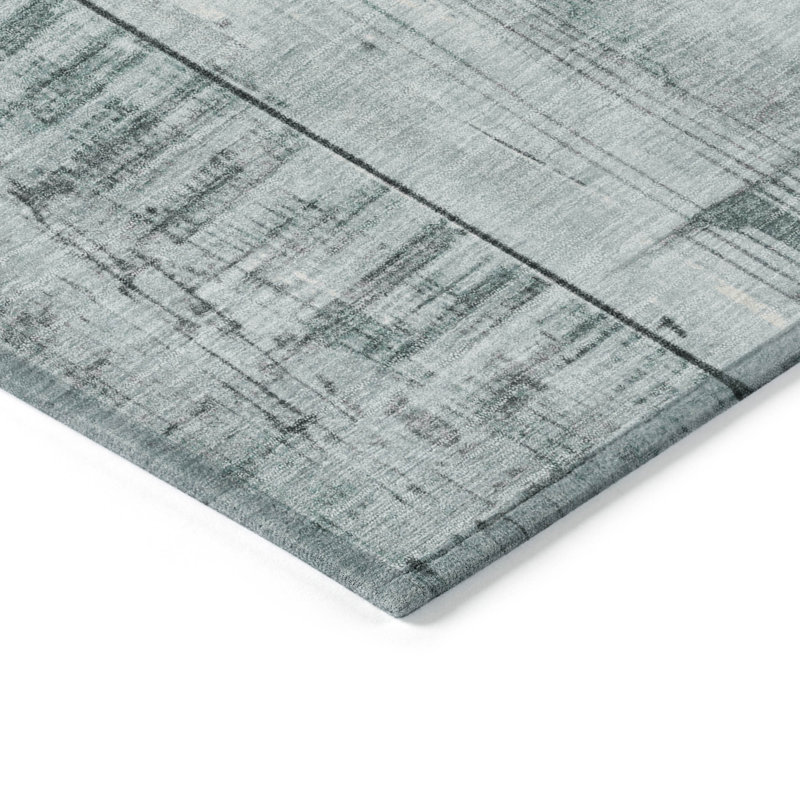 Machine Washable Indoor/Outdoor Xhevrie Seafoam Rug, Rectangle 5' x 7'6" 