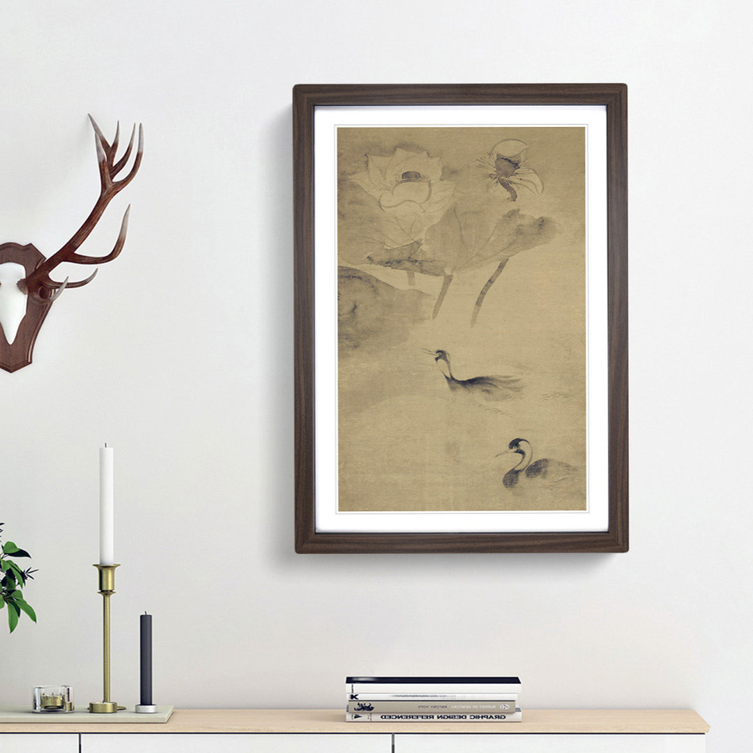Ducks in the Lotus Pond by Tawaraya Sotatsu - Picture Frame Painting Print