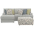 Youngblood - 2pc Sofa Chaise With Comfort Coil Seating, 41" Cocktail Ottoman And 6 Accent Pillows Included