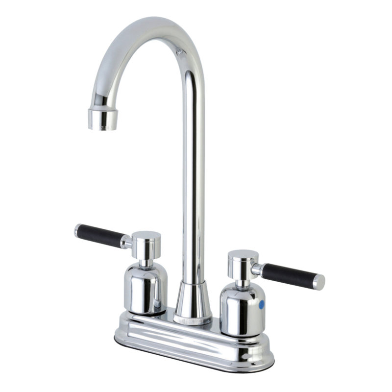 Kaiser Centerset High-Arch Spout Bar Faucet, Polished Chrome