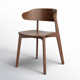 Kassel Solid Wood Wingback Side Chair in Black