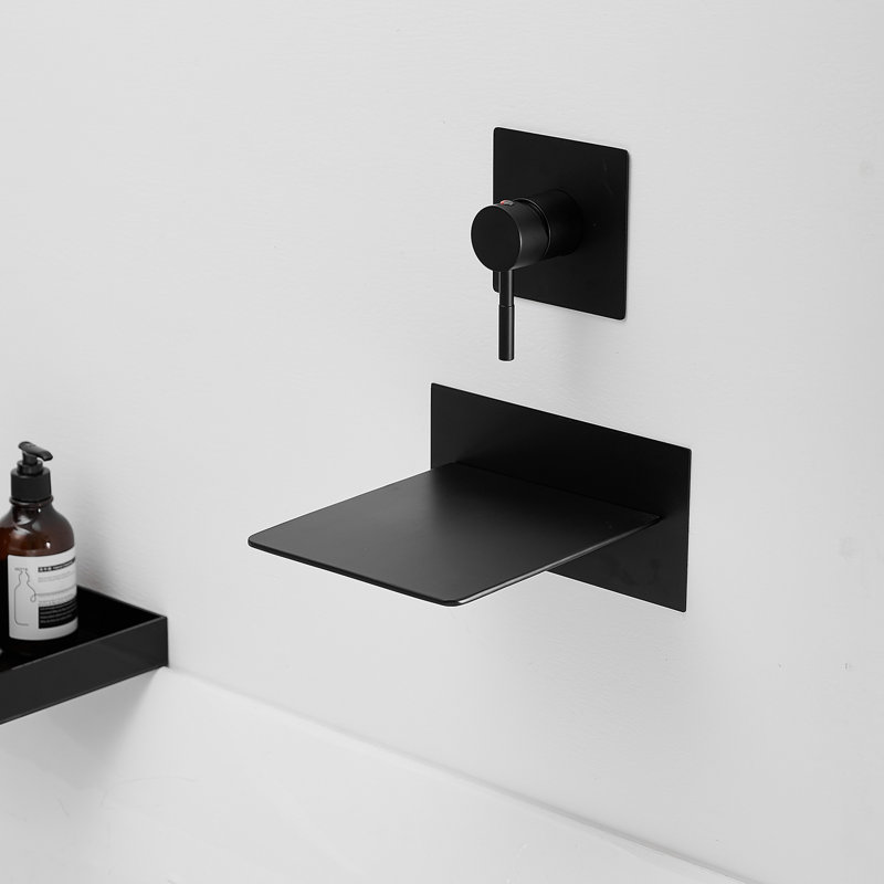 Bec de baignoire mural, Noir mat