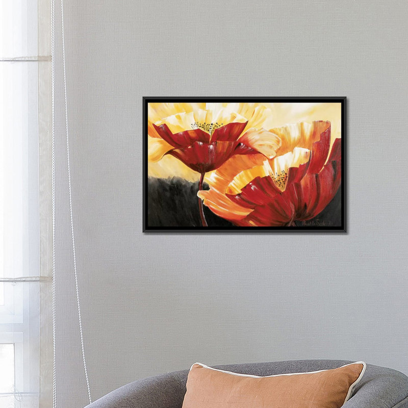 «The Three Poppies», reproduction sur toile, H 8 po x l 12 po x p 0,75 po, Toile tendue, Pas de tapis