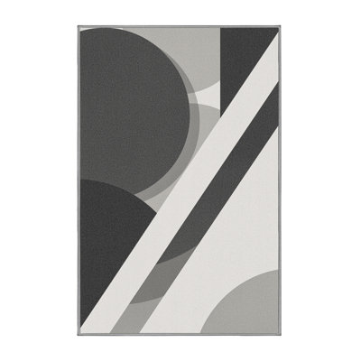 Tapis gris moelleux moelleux à motif abstrait moderne et contemporain Eatman