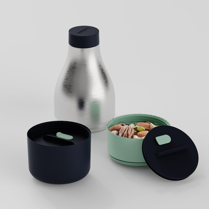 Trebonn 15ml Vacuum Insulated Stainless Steel Bottle + Eats Set