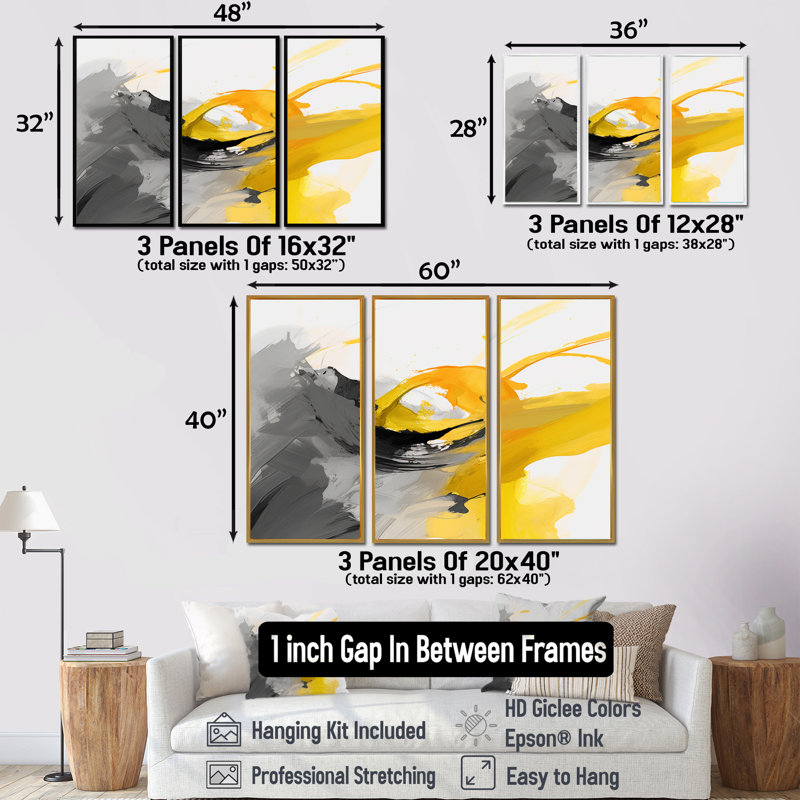 Cyrine - ensemble d'art mural paysage urbain, Cadre flottant brun, H 32 po x l 48 po x P 1 po