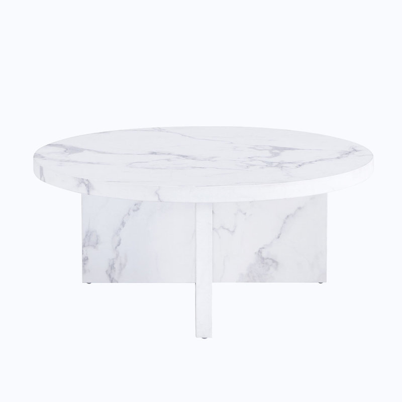 Round Coffee Table, White