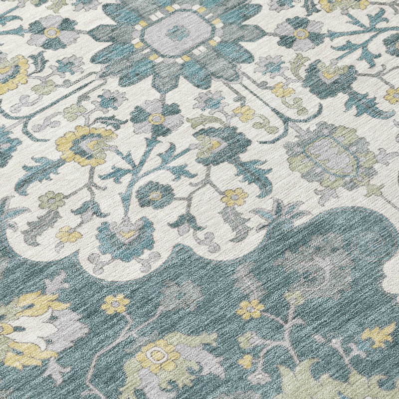 Machine Washable Indoor/Outdoor Chantille ACN2564 Global Rug, Runner 2'3" x 7'6", Teal