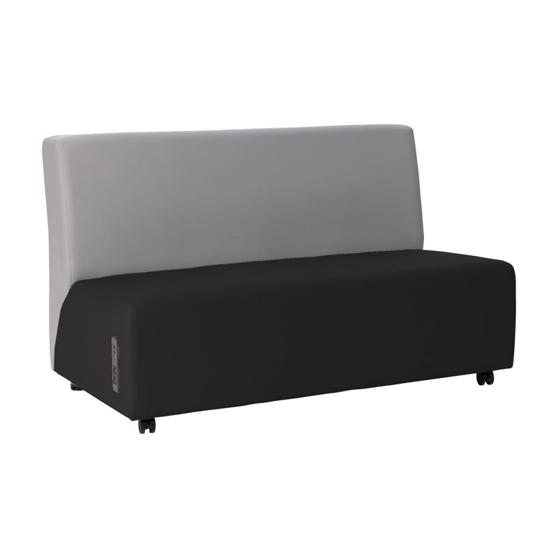Canapé mobile sans accoudoirs avec panneau technique Pro Series - noir / cramoisi, Noir / gris
