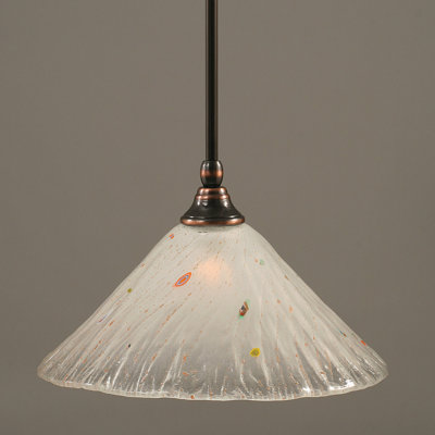 Stem Hung Mini Pendant With 12" Frosted Crystal Glass