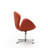 Raspberry Modern Wool Blend Upholstered Metal Swivel Balloon Chair in Orange-1797677489