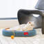  Table à griffes pour chat 23 po avec surface en sisal et balle de jouet interactive de style denim