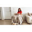 Chaise d'appoint rembourrée avec pieds en bois-1331410856