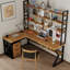 Bureau en bois massif avec bibliothèque intégrée Modern Minimalist-1227694660