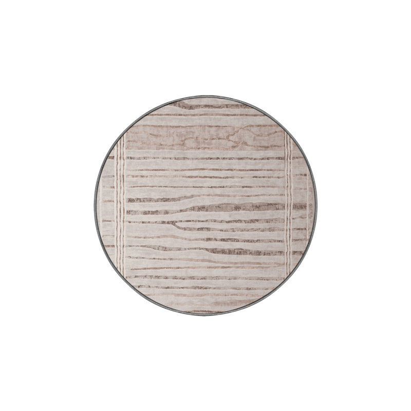 Machine Washable Gray Area Rug, Round 7'