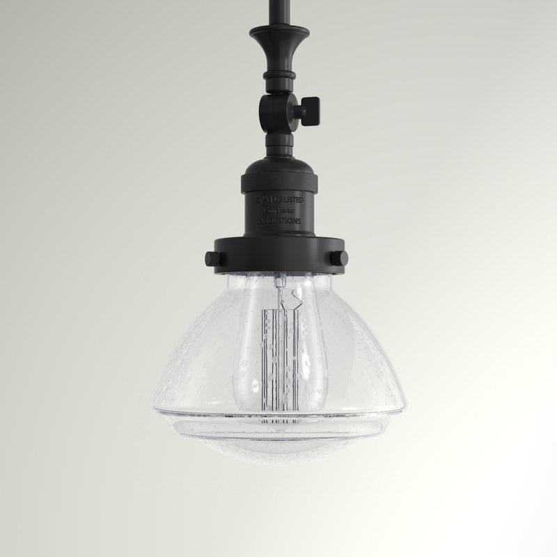 Luminaire suspendu simple à 1 lumière Chesterville, Grainé, Ampoule DEL 6 watts Vinage, Noir mat