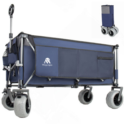 Chariot utilitaire pliable robuste de 52 pouces, 560 lb, cadre ultra-stable breveté, pliable à l'échelle 1: 6, portable et pliable pour la plage, les sports et le jardin