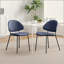 Ensemble de 4 chaises rembourrées en cuir de polyuréthane de style Mid-Century avec dossier incurvé pour la cuisine de la salle à manger-1140100550