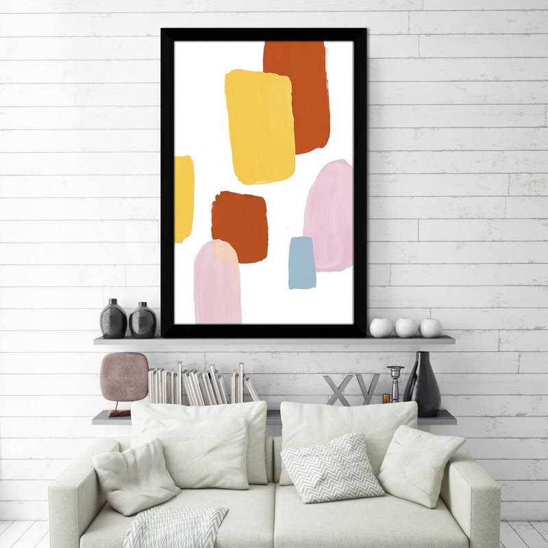 Floating Shapes II par Lanie Loreth - Peinture, Cadre noir, H 39,5 po x l 27,5 po x P 0,75 po