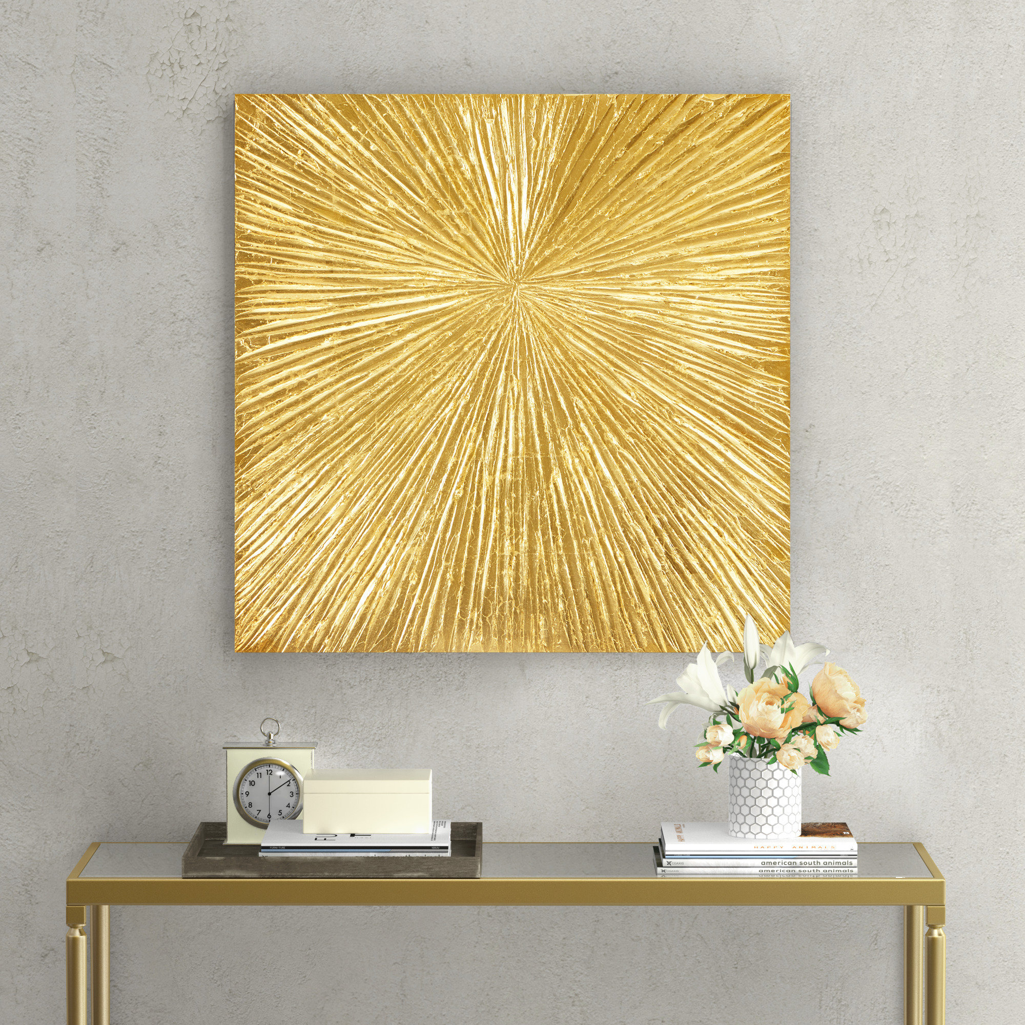 Madison Park Signature Sunburst Hand Painted Dimensional Resin Wall Art