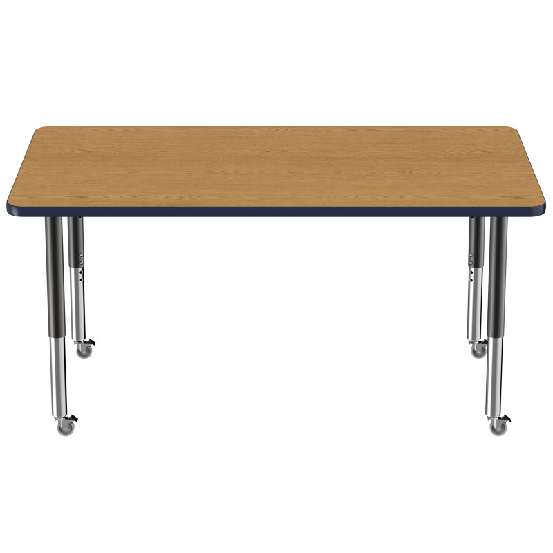 Table d'activité rectangulaire à hauteur réglable en forme de T, Super, 18 po x 30 po, Chêne Pasadena / noir