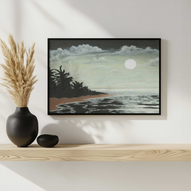 «Descend Moon II» par Michael Willett, reproduction d'art, Reproduction encadrée d'une seule photo sans pass, Doré
