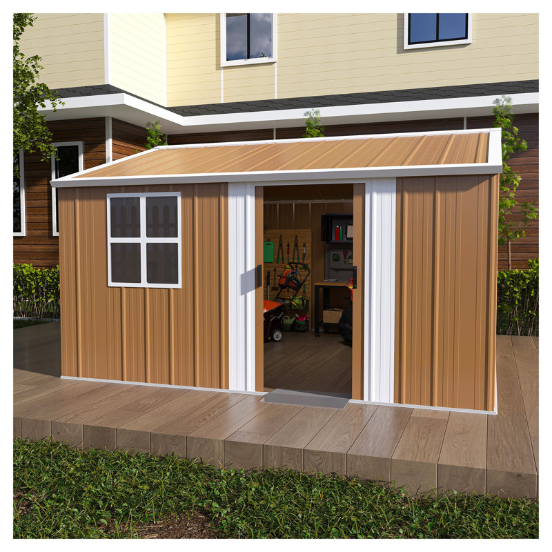 Remise de rangement robuste en métal 12 x 10 pi avec fenêtres et portes verrouillables