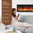 72"Recessed or Wall Mounted Electric Fireplace, Home Compatible, Logs & Crystals, Remote Control-1017943733