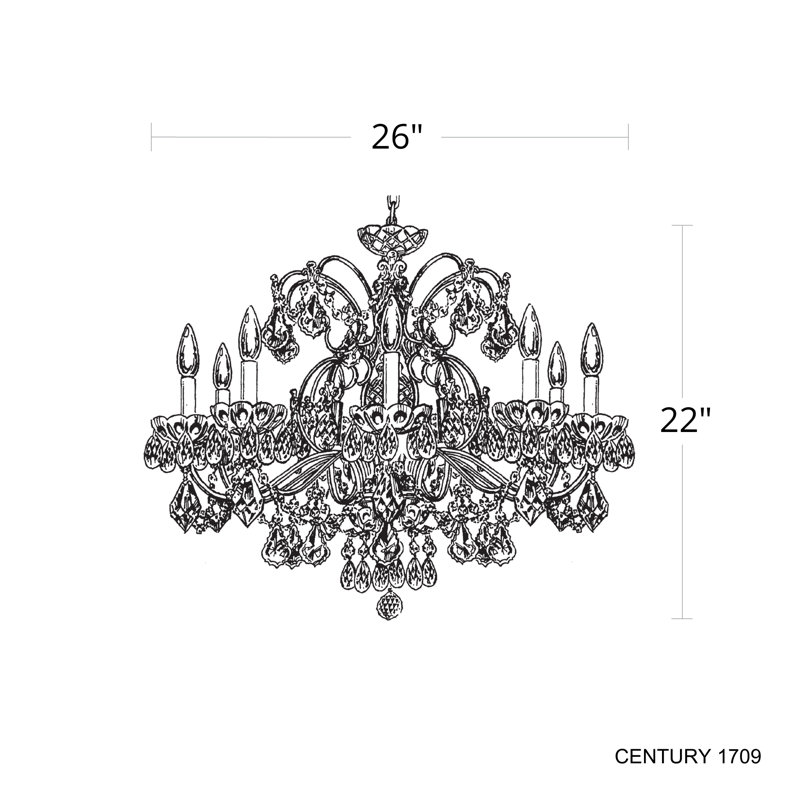 Century 9 - Light Chandelier, Antique Silver