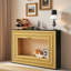 Console moderne avec structure en bois et plateau noir