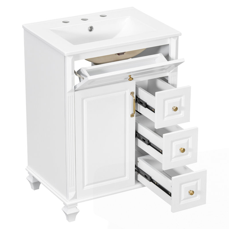 Meuble-lavabo 24 po avec lavabo, Blanc