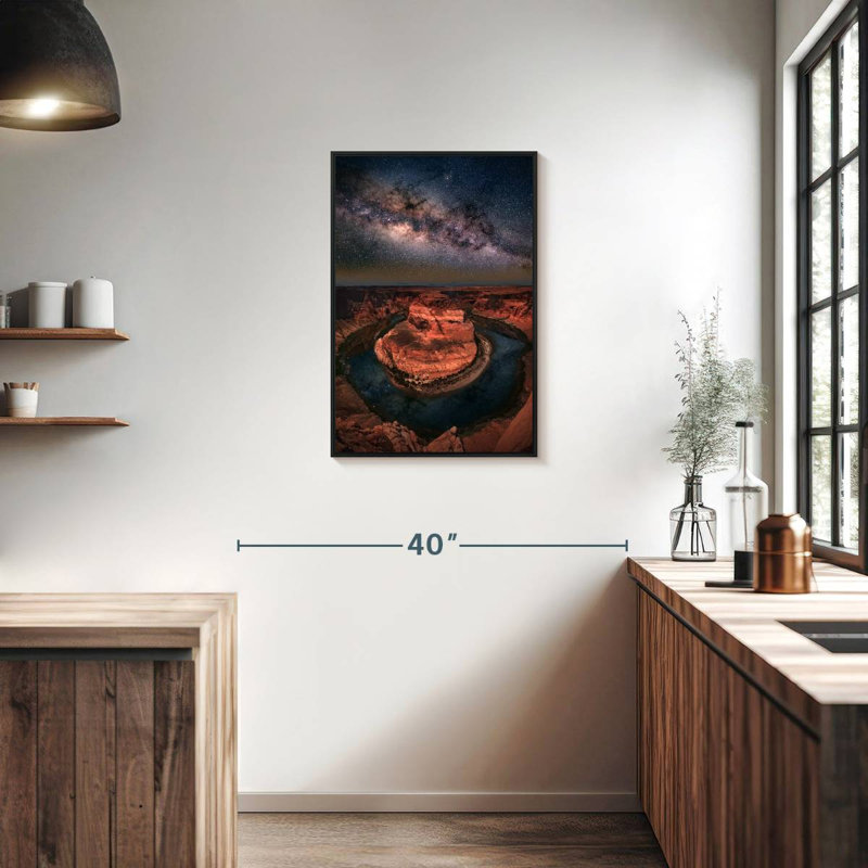 Horseshoe Bend Voie Lactée, 21 po x 31 po, Cadre flottant noir